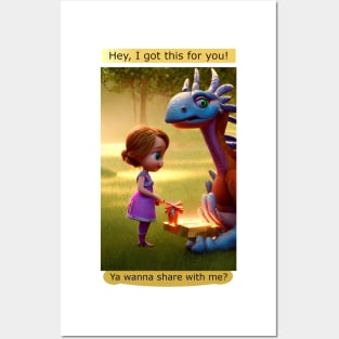 Sharing with Imaginary friend version 1 Posters and Art